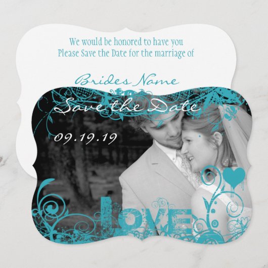 Funky Fun Photo Wedding Save the Date (Voorkant / Achterkant)