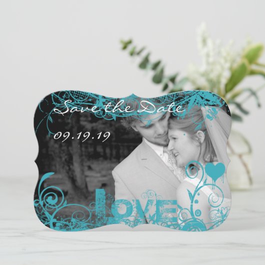 Funky Fun Photo Wedding Save the Date (Staand voorkant)