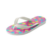 Funky Fun Pineapple Print | Kleurrijk Kinder Teenslippers (Schuin)