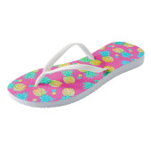 Funky Fun Pineapple Print | Kleurrijke zomer Teenslippers (Schuin)