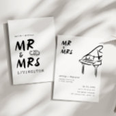 Funky Fun Retro Mr. & Mrs. Illustrated Wedding Kaart