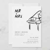 Funky Fun Retro Mr. & Mrs. Illustrated Wedding Kaart (Achterkant)