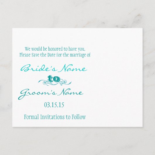 Funky Fun Save The Date met je foto's Aankondigingskaart (Achterkant)