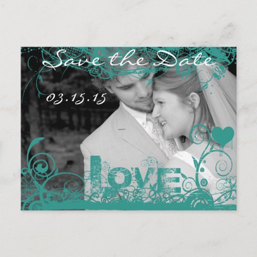 Funky Fun Save The Date met je foto's Aankondigingskaart (Voorkant)