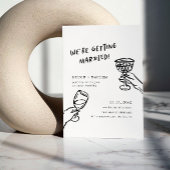 Funky + Fun Trouwen Geïllustreerd Trouwen Kaart