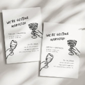 Funky + Fun Trouwen Geïllustreerd Trouwen Kaart