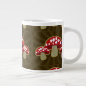 Funky Fungi 70s Retro Mushroom Fun Grote Koffiekop (Rechts)