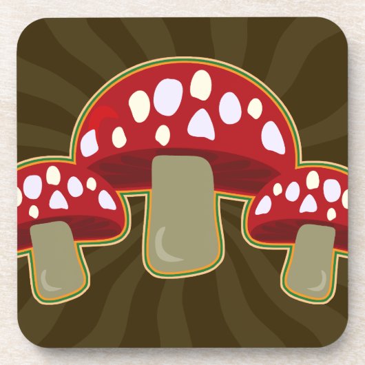 Funky Fungi-paddenstoelen Onderzetter (Voorkant)