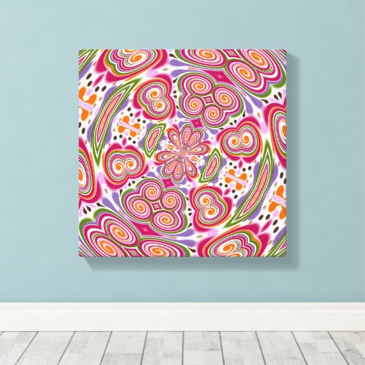 Funky Fungus: Psilocybe Cubensis Canvas Afdruk (Insitu (Houten vloer))