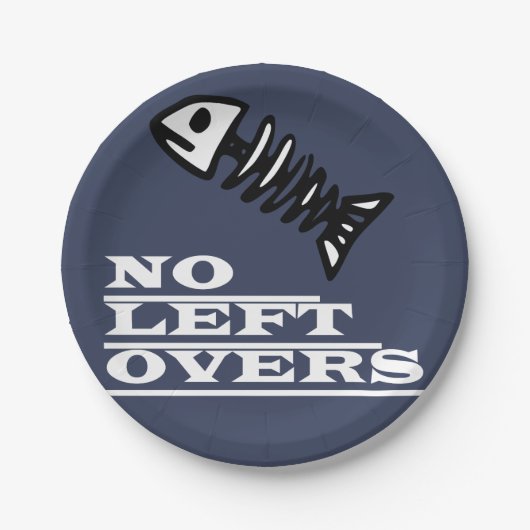 Funky Funny No left Overs Fish Skeleton Papieren Bordje (Voorkant)