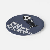 Funky Funny No left Overs Fish Skeleton Papieren Bordje (Gekanteld)