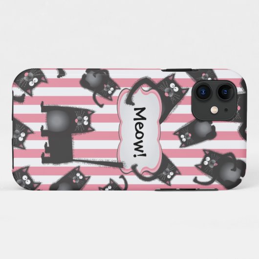 Funky fuzzy Kitty Cat iPhone4 hoesje (Achterkant (horizontaal))