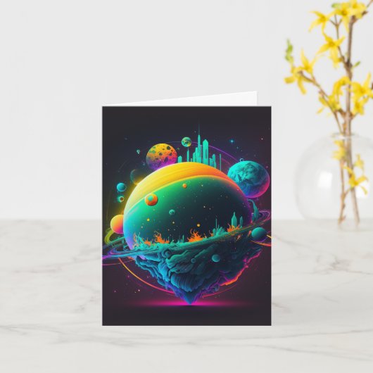 Funky Galaxy Kaart (Gele Bloem)