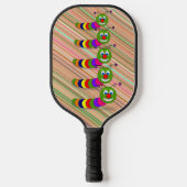 Funky Garden Bug Ladder Rainbow Stripes Cute Fun Pickleball Paddle (Voorkant)