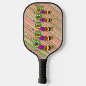 Funky Garden Bug Ladder Rainbow Stripes Cute Fun Pickleball Paddle (Achterkant)