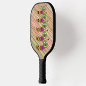 Funky Garden Bug Ladder Rainbow Stripes Cute Fun Pickleball Paddle (Links)