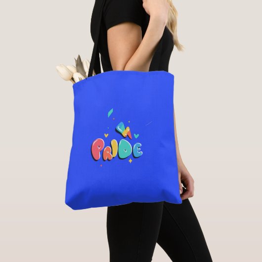 Funky Gay Pride Regenboog LGBTQ+ Lesbische Boodsch Tote Bag (Dichtbij)