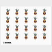 Funky Geek Cool Pineappel Punk Ronde Sticker (Vel)