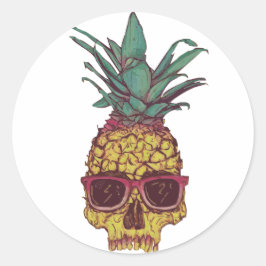 Funky Geek Cool Pineappel Punk Ronde Sticker