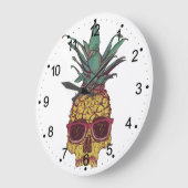 Funky Geek Cool Pineapple Punk Design Grote Klok (Hoek)