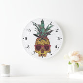 Funky Geek Cool Pineapple Punk Design Grote Klok (Huis)