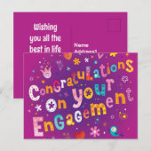 Funky Gefeliciteerd met je Verloving Briefkaart (Voorkant / Achterkant)