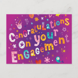 Funky Gefeliciteerd met je Verloving Briefkaart