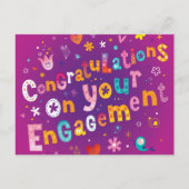 Funky Gefeliciteerd met je Verloving Briefkaart (Voorkant)