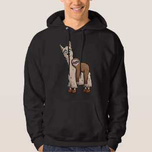 Funky gekoelde luiaard rijden een Fancy lama Hoodie