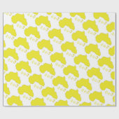 Funky Gele Afrika Kaart Cadeaupapier (Vlak)