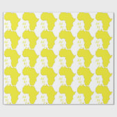 Funky Gele Afrika Kaart Cadeaupapier (Vlak)