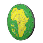 Funky Gele Afrika Kaart Dartbord (Voorkant Rechts)