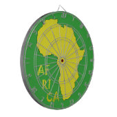 Funky Gele Afrika Kaart Dartbord (Voorkant Links)