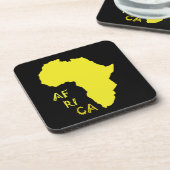 Funky Gele Afrika Kaart Drankjes Onderzetter (Linkerzijde)