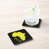 Funky Gele Afrika Kaart Drankjes Onderzetter (Rechterzijde)