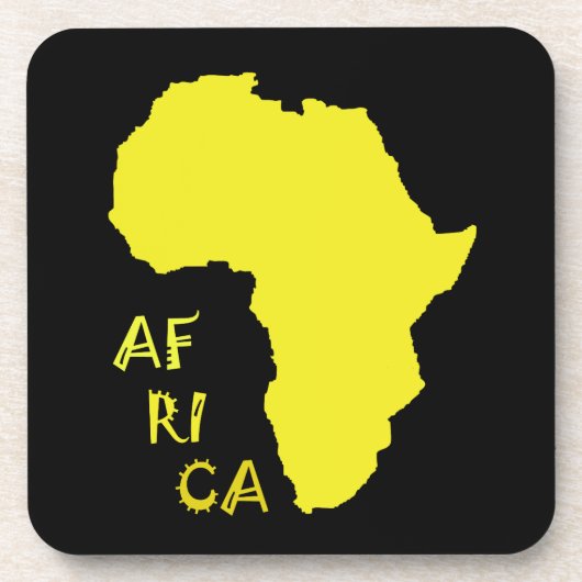 Funky Gele Afrika Kaart Drankjes Onderzetter (Voorkant)