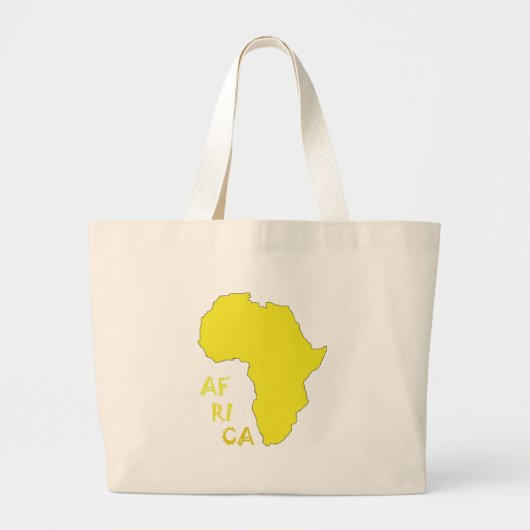 Funky Gele Afrika Kaart Grote Tote Bag (Voorkant)