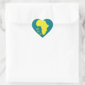 Funky Gele Afrika Kaart Hart Sticker (Tas)