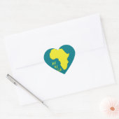Funky Gele Afrika Kaart Hart Sticker (Envelop)