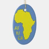 Funky Gele Afrika Kaart Keramisch Ornament (Rechts)