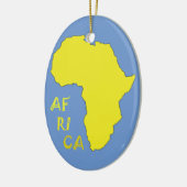 Funky Gele Afrika Kaart Keramisch Ornament (Links)