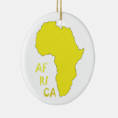 Funky Gele Afrika Kaart Keramisch Ornament (Rechts)