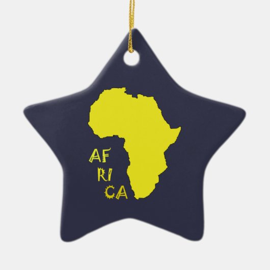 Funky Gele Afrika Kaart Keramisch Ornament (Voorkant)