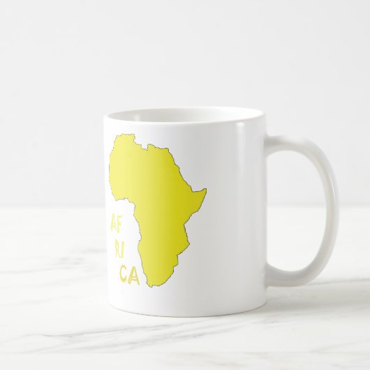 Funky Gele Afrika Kaart Koffiemok (Rechts)