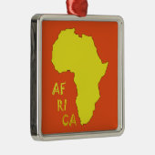 Funky Gele Afrika Kaart Metalen Ornament (Rechts)