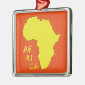 Funky Gele Afrika Kaart Metalen Ornament (Links)