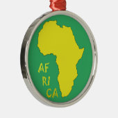 Funky Gele Afrika Kaart Metalen Ornament (Rechts)