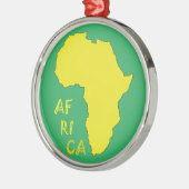 Funky Gele Afrika Kaart Metalen Ornament (Links)