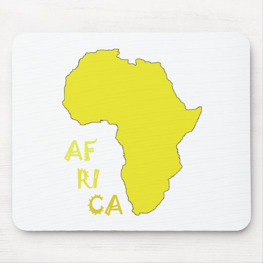 Funky Gele Afrika Kaart Muismat (Voorkant)