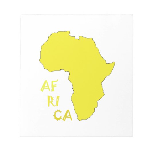 Funky Gele Afrika Kaart Notitieblok (Voorkant)